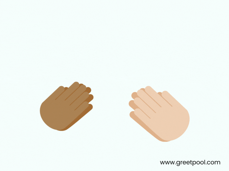 Animated congratulations GIF with clapping hands