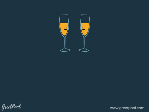 Raise A Toast Promotion Champagne Animated we raise a toast to you promotion GIF with champagne