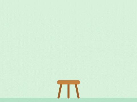 Seat Upgrade Promotion Congrats Chair Seat upgrade, you're promoted: a wooden stool swaps for a big navy executive chair with rising arrows