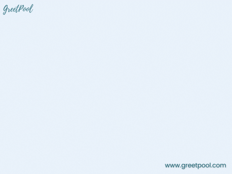 Animated bye bye farewell GIF with leaves on teal background