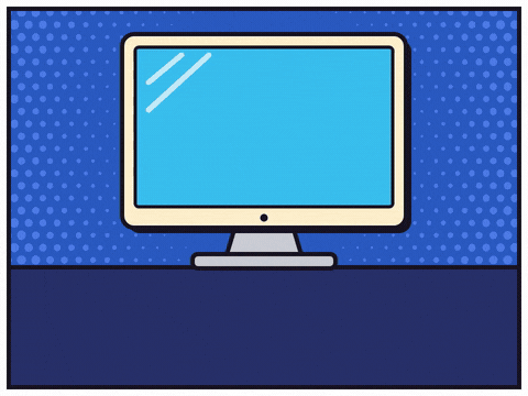 Bye Sticky Notes Office Monitor Bye spelled on sticky notes slapped onto an office monitor with We'll miss you, comic halftone style