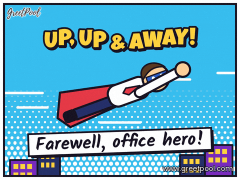 Farewell Office Hero Up And Away
