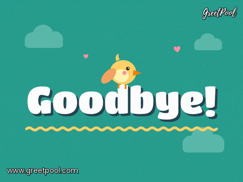 Goodbye Bird Waving Teal