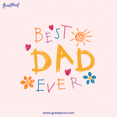 Animated Best Dad Ever GIF with colorful bouncing letters