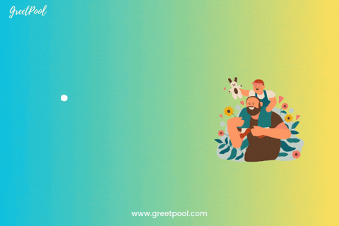 Animated Best Dad GIF with a child illustration