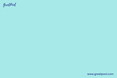 Animated Happy Father's Day GIF in blue with a hat