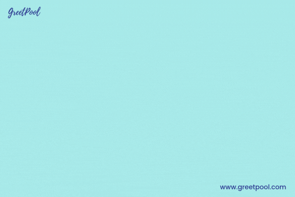 Animated Happy Father's Day GIF in blue with a hat