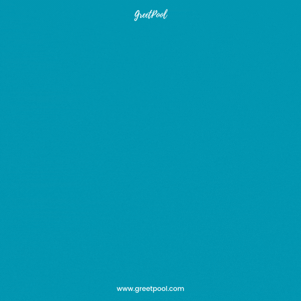 Animated Happy Father's Day GIF with teal script and sunburst
