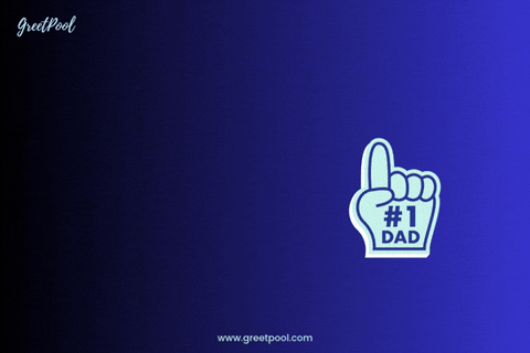 Animated Miss You Dad GIF with a foam finger