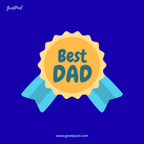 Number One Dad Ribbon Badge Animated Number One Dad ribbon badge Father's Day GIF