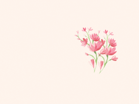 Animated get well soon GIF with pink watercolor flowers