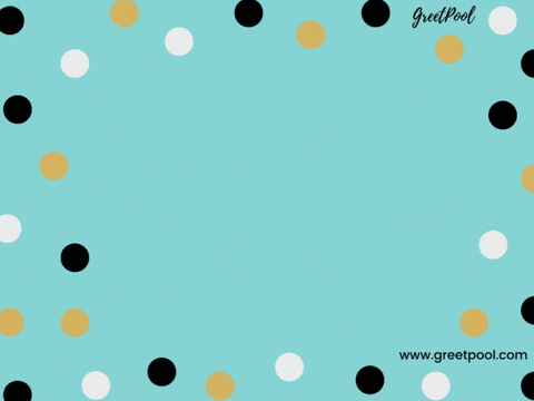 Get Well Soon Polka Dots Teal Animated get well soon GIF with polka dots on teal background