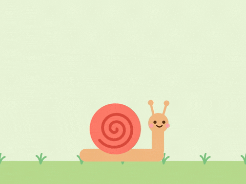 Get Well Soon Slow Snail Take it slow get well soon smiling snail with a coral spiral shell strolling through grass