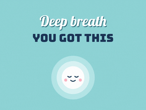 Deep breath, you got this pre surgery message with a calm face in slowly breathing circles