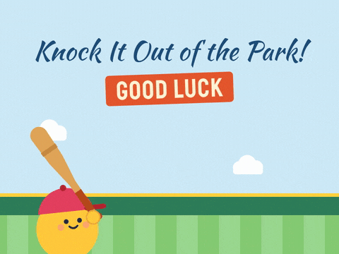 Good Luck Out Of The Park Knock it out of the park good luck batter hitting a baseball over the fence where it turns into a gold star