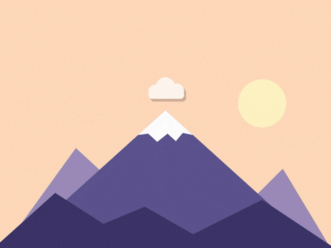 Good Luck Summit Flag Reach Top Good luck, reach the top, as a green clover flag pops up and waves on a paper-cut purple mountain peak