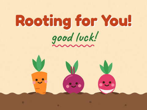 Rooting For You Good Luck Veggies Rooting for you good luck carrot, beet and radish hopping out of the soil and cheering