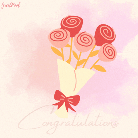 Congratulations Flower Bouquet Grad Animated congratulations graduation GIF with flower bouquet