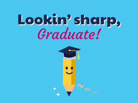 Graduation Lookin Sharp Pencil Lookin' sharp, Graduate message with a smiling yellow pencil in a graduation cap and curling shavings