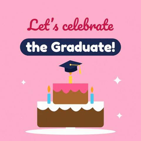 Let's celebrate the Graduate message with a two tier cake, flickering candles and a cap on top