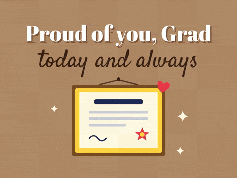 Proud Of You Grad Framed Diploma Proud of you Grad, today and always message with a framed diploma on the wall and a red heart