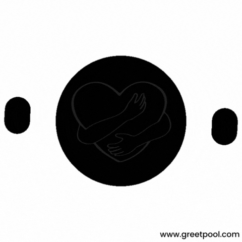 I Love You Heart Hug Line Art Dark Animated I love you GIF with heart hug line art on dark background