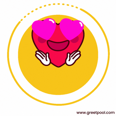 I Love You Kawaii Heart Cute Animated I love you GIF with cute kawaii heart face