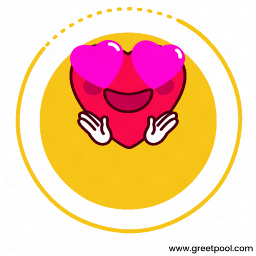 Animated I love you GIF with cute kawaii heart face