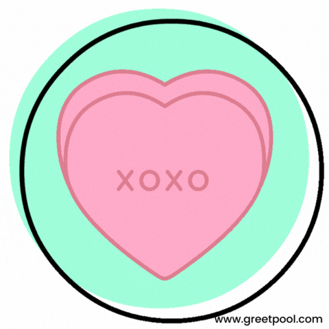 I Love You Xoxo Candy Heart Mint Animated I love you XOXO candy heart GIF on mint background