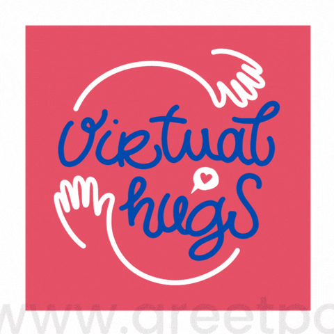 Sending Virtual Hugs Colorful Animated sending virtual hugs GIF with colorful circle design