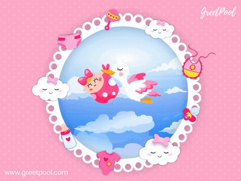 Baby Moonlight Stars Night Animated new baby GIF with moon and stars night scene