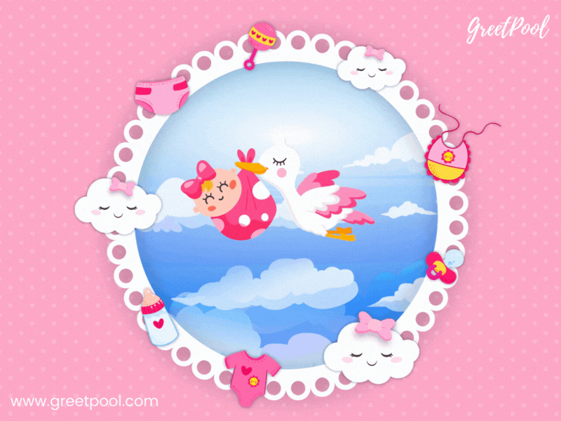 Baby Moonlight Stars Night Animated new baby GIF with moon and stars night scene
