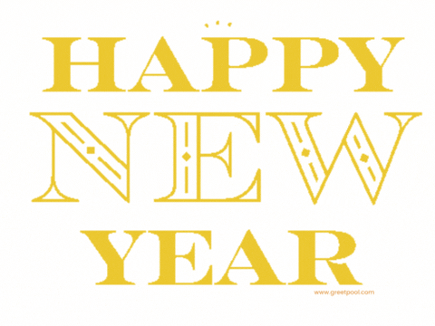 Animated happy new year GIF with bold block letters