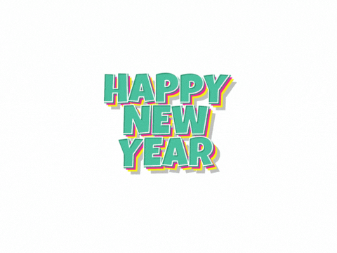 Happy New Year Multicolor Bold Animated happy new year GIF with multicolor bold text
