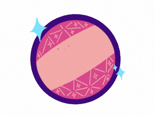 Animated happy new year GIF with retro badge circle design