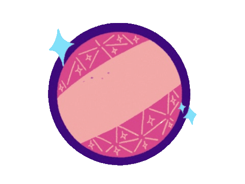Animated happy new year GIF with retro badge on transparent background
