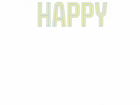 Happy New Year Retro Line Blue Animated happy new year GIF with retro line text in blue and yellow