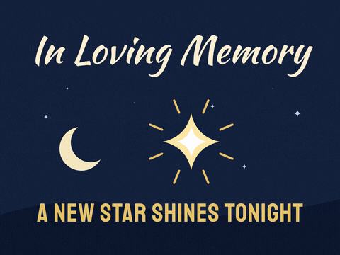 In loving memory, a new star shines tonight sympathy night sky with a bright star and crescent moon