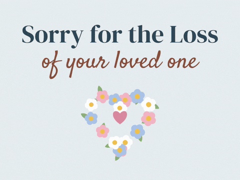 Sorry for the loss of your loved one sympathy message with a heart made of white, pink and blue flowers