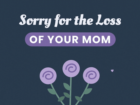 Sorry for the loss of your mom sympathy message with three lavender roses swaying on deep slate blue