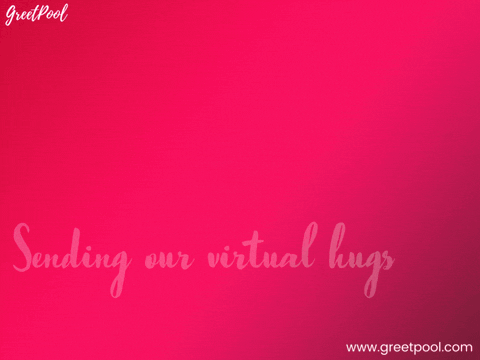 Animated sending our virtual hugs sympathy GIF with caring hands
