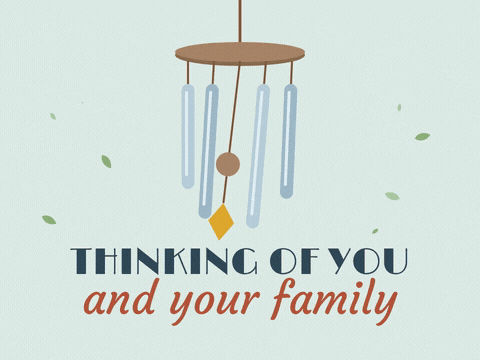 Thinking Of Your Family Sympathy Chimes Thinking of you and your family sympathy wind chimes swaying softly as green leaves drift by
