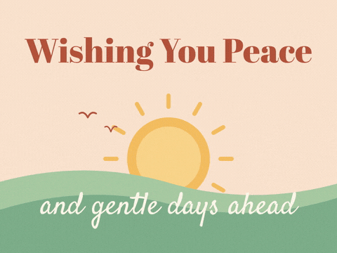 Wishing you peace and gentle days ahead sympathy sunrise glowing over soft green hills