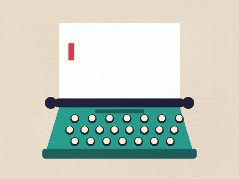 Thank you typed on paper in a teal vintage typewriter with for being you handwritten in red and a heart