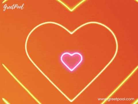 Thank You Orange Heart Animated thank you GIF with glowing orange heart