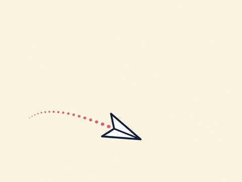 Thank You Paper Plane From Me Thank you handwritten in navy script, from me to you, as a paper plane loops with a dotted pink trail