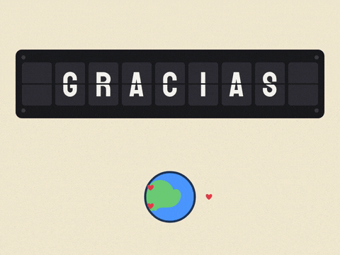 Split-flap board flipping from Gracias, Merci and Danke to Thank You, a world of thanks, above a globe