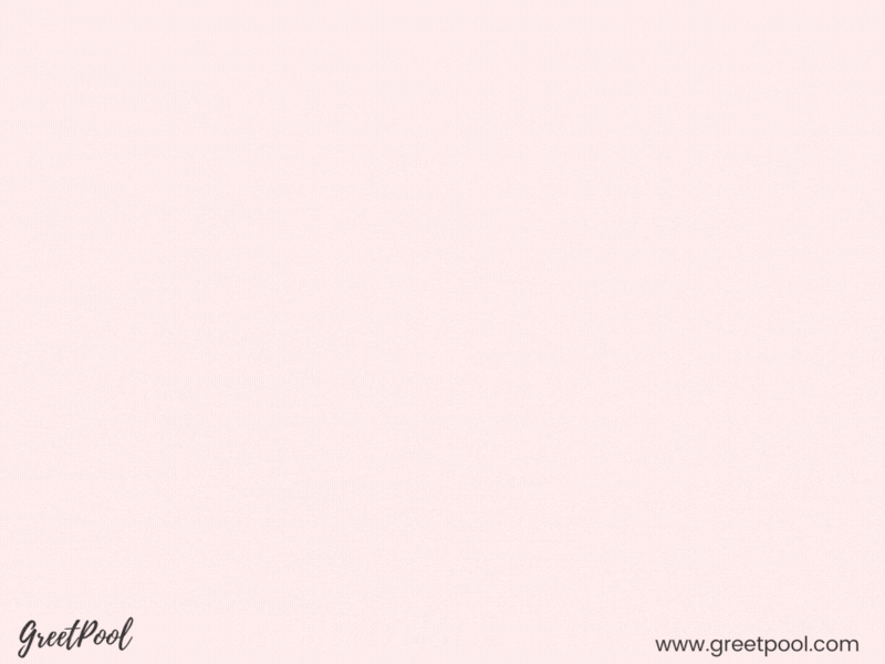 Animated thinking of you GIF with couple holding hearts on pink background