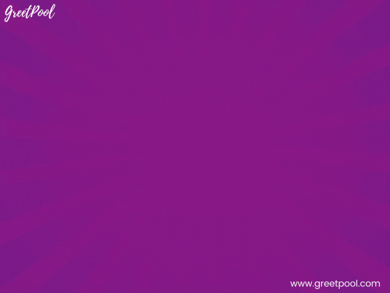 Animated thinking of you GIF with flower on purple background