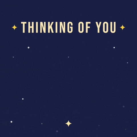 Thinking of you stars joining up into a heart shaped constellation in a navy night sky